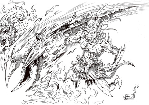 Warrior Of Hell Coloring Page